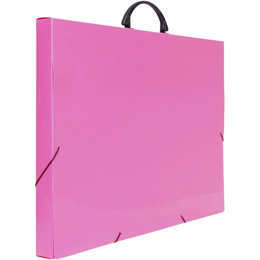Maleta Plastica Com Alca Colors A3 Rosa 35X33X50,5Cm Polibras - imagem 3