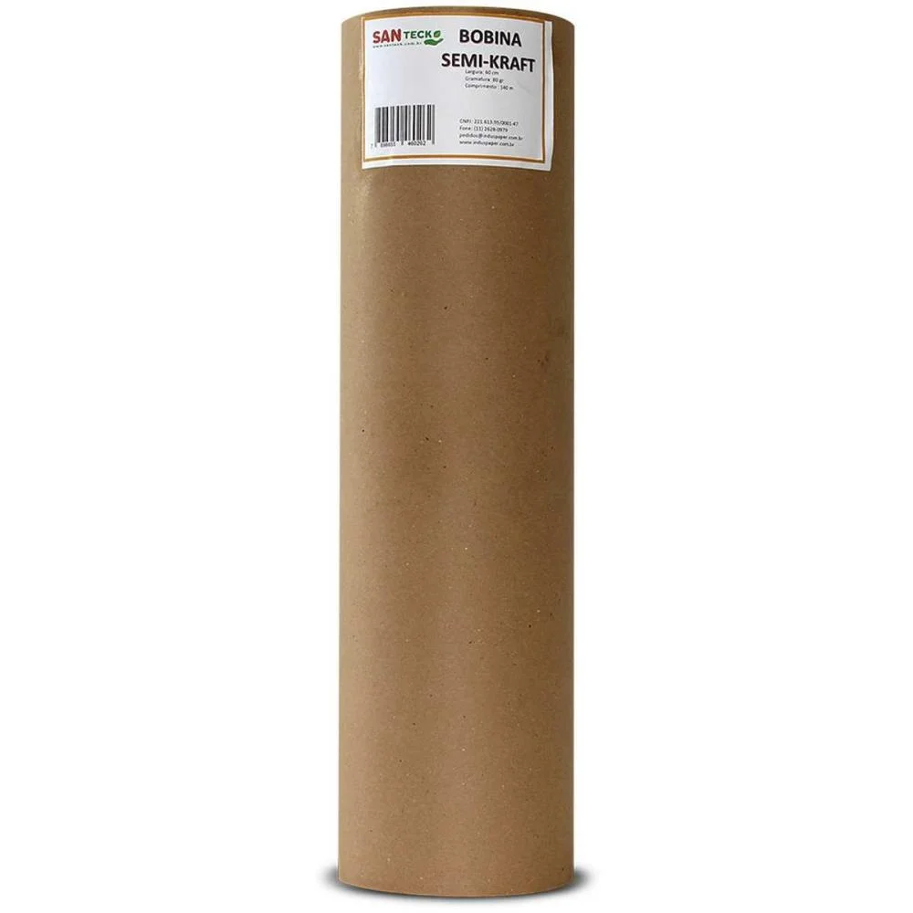 Papel Kraft Bobina 60Cmx200M. 80G. C/Brilho Santeck (Bobina) - imagem 5