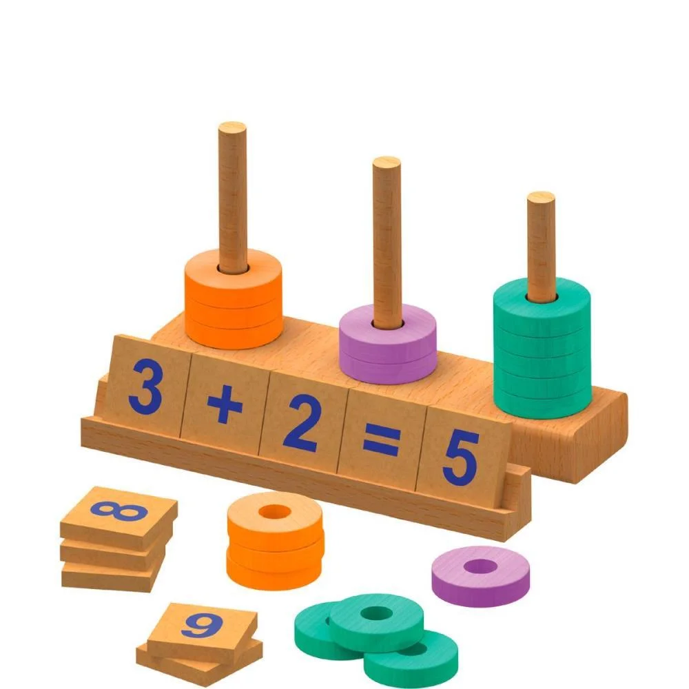 Brinquedo Pedagogico Madeira Steam Brinc. De Matematica 56P Xalingo - imagem 3