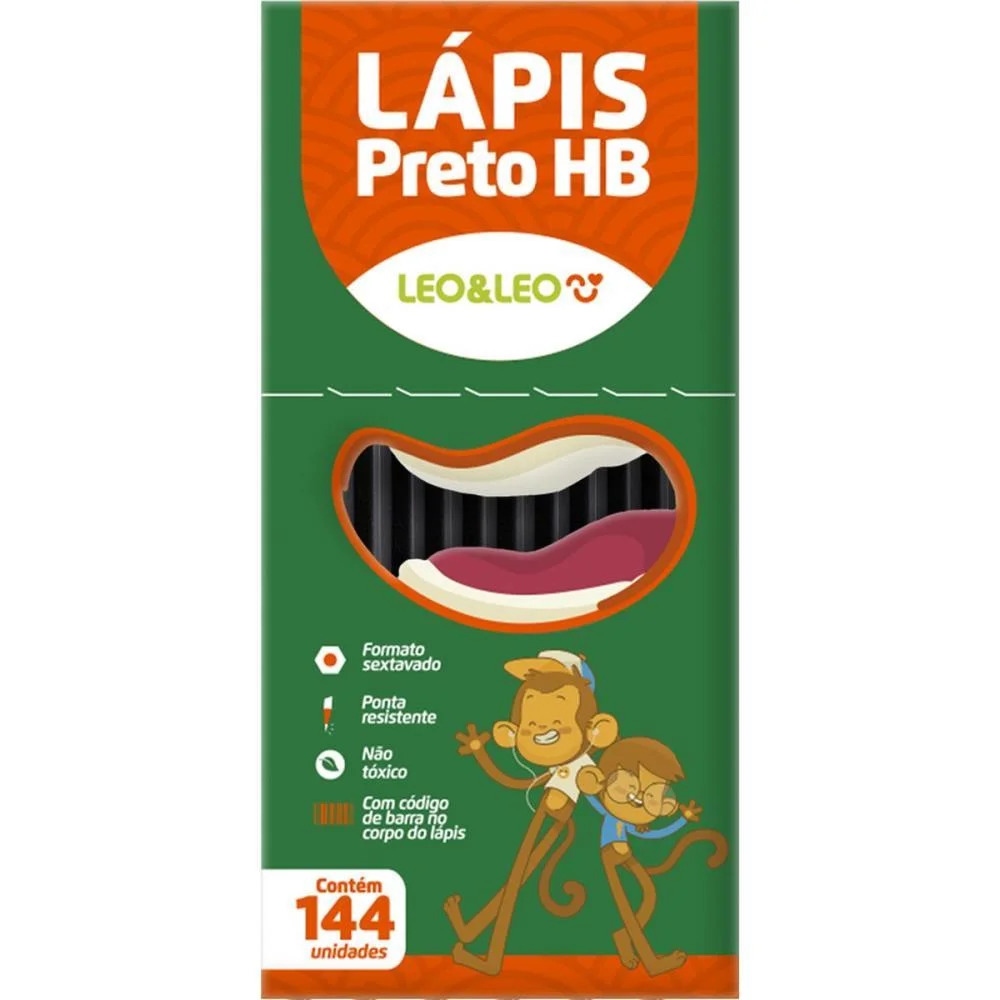 Lapis Preto Sextavado Leo E Leo Preto Hb Leonora (Cx.c/144) - imagem 3