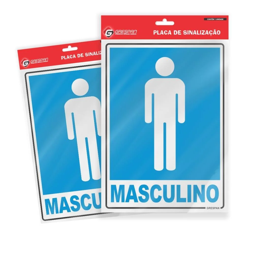 Placa De Sinalizacao Masculino 15X20Cm. Grespan (Pct.c/05) - imagem 3