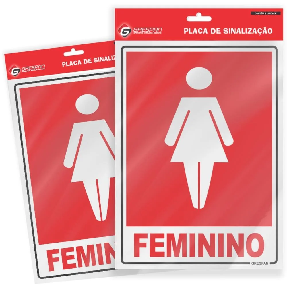 Placa De Sinalizacao Feminino 15X20Cm. Grespan (Pct.c/05) - imagem 3