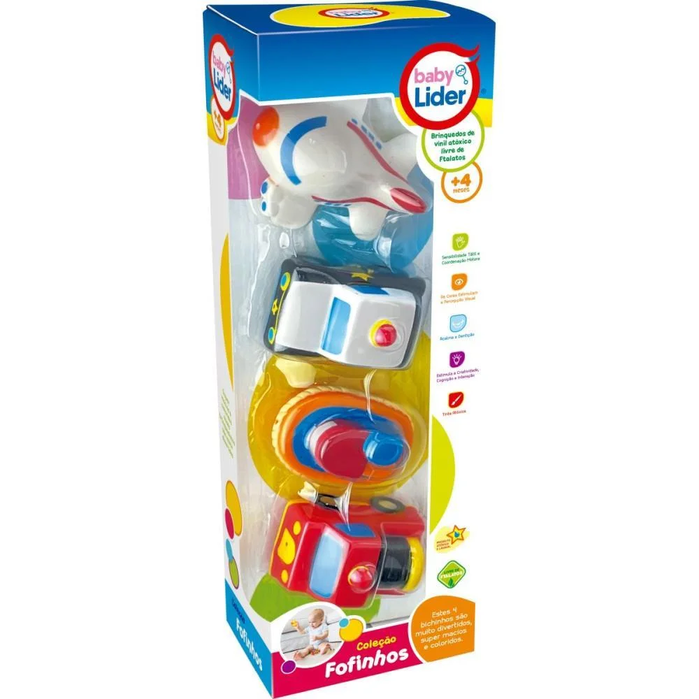 Brinquedo Para Bebe Colecao Fofinhos Transportes Lider (Cx.c/04) - imagem 2