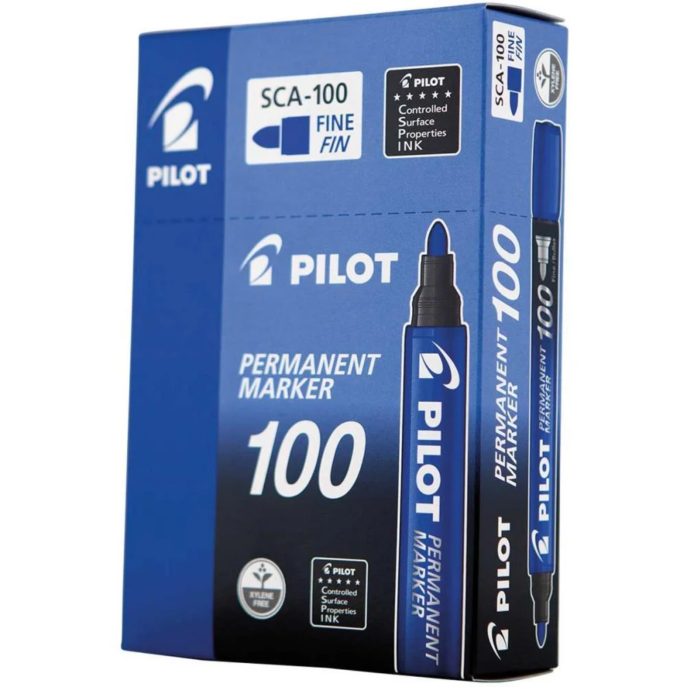 Pincel Marcador Permanente Sca 100 Ponta Redonda Azul Pilot (Cx.c/12) - imagem 5