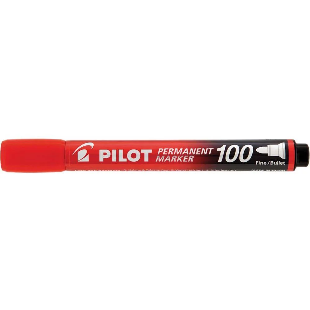 Pincel Marcador Permanente Sca 100 Ponta Redonda Vermelho Pilot (Cx.c/12) - imagem 4