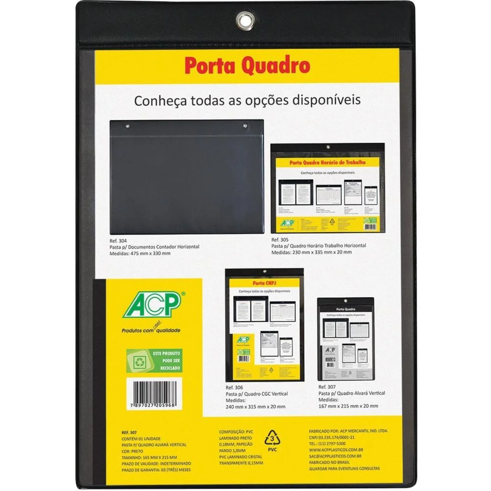 Porta Alvara Vertical  Preto 16,5X21,5Cm Acp (Pct.c/05) - imagem 2