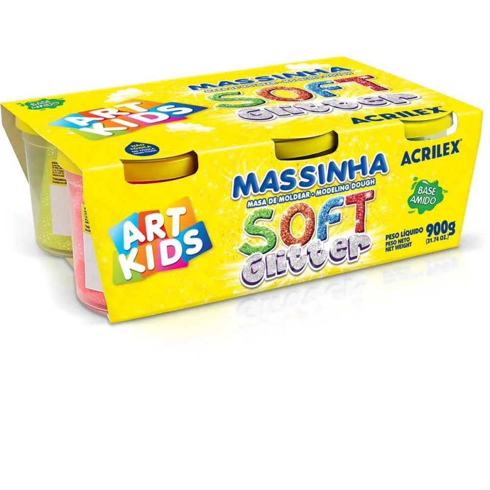 Massa Para Modelar Soft Glitter 150G 6Cores Acrilex (Caixa) - imagem 3