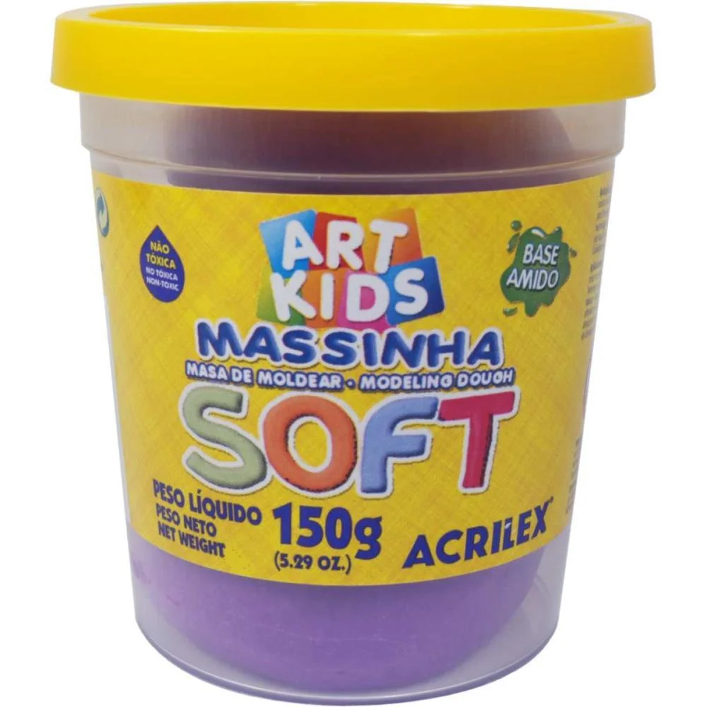 Massa Para Modelar Soft 150G.violeta Bs Amido Acrilex (Pote) - imagem 3