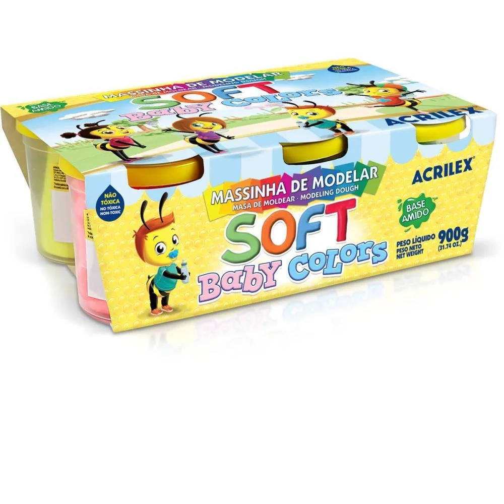 Massa Para Modelar Soft Baby Color 150G 6Cores Acrilex - imagem 3