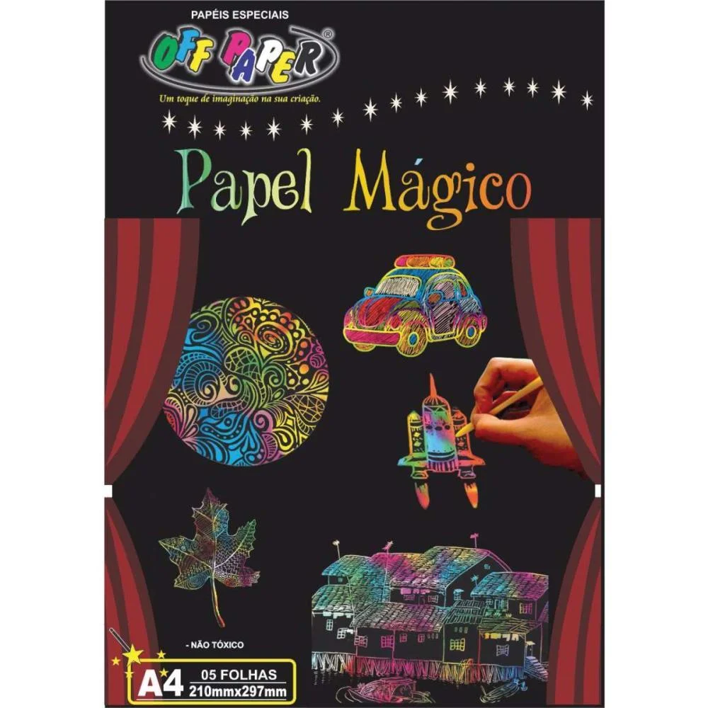 Papel A4 Color Papel Magico Multicolor A-4 5F Off Paper (Pacote) - imagem 2
