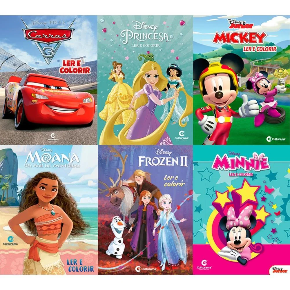 Livro Infantil Colorir Ler E Colorir Disney 8P 20X27 Culturama (Pct.c/12) - imagem 3