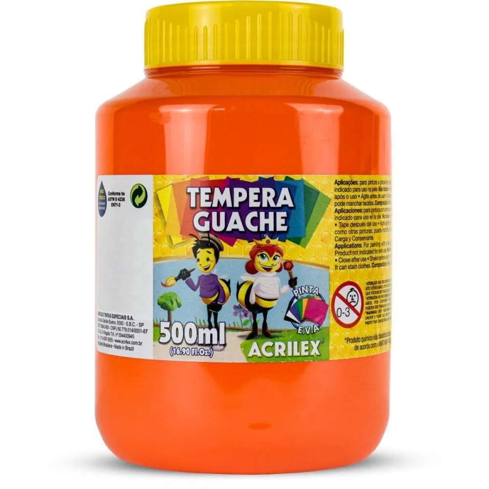 Tinta Guache 500Ml Laranja Acrilex (Cx.c/06) - imagem 2
