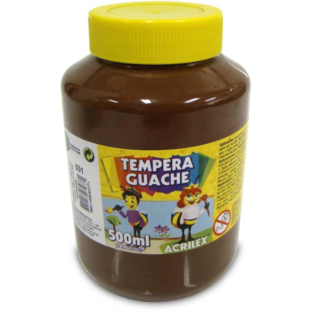 Tinta Guache 500Ml Marrom Acrilex (Cx.c/06) - imagem 3