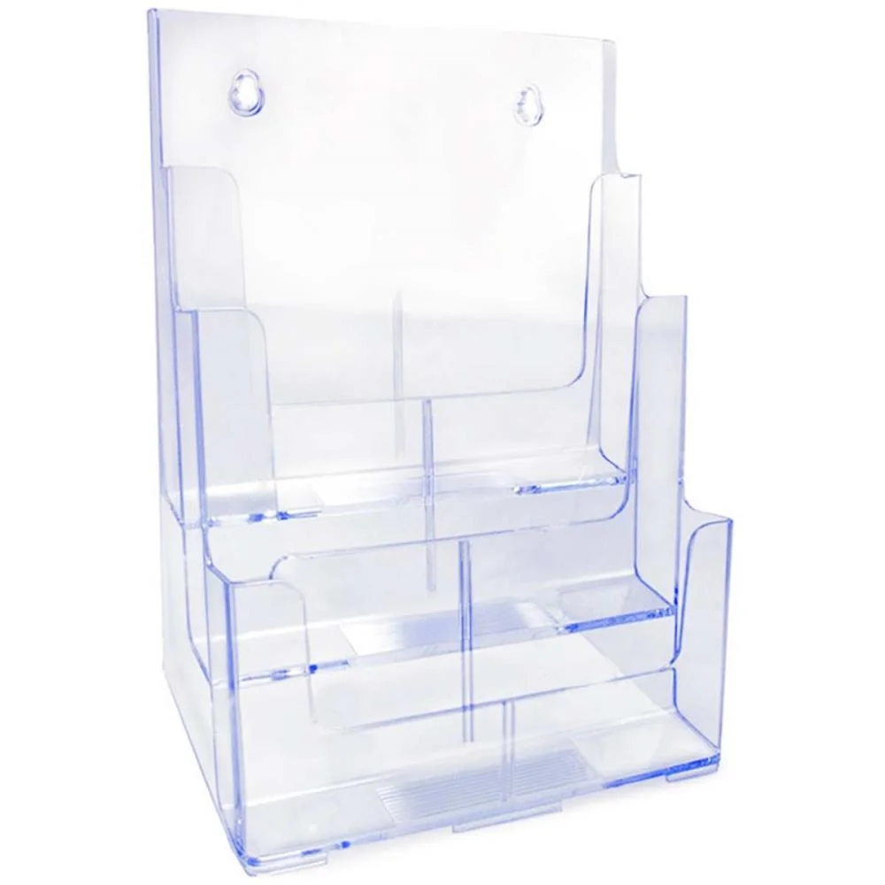 Organizador De Escritorio Triplo Vertical Cristal Maxcril - imagem 3