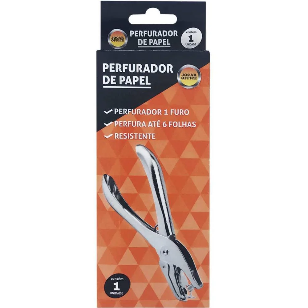 Perfurador De Papel 1 Furo Jocar Galvanizado P/6 Fls. Leonora - imagem 3