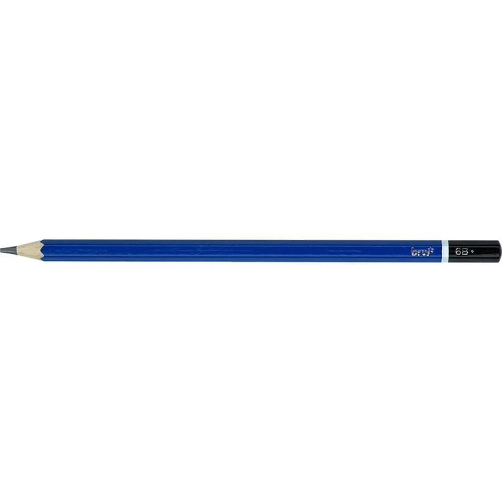 Lapis Preto Tecnico Madeira 6B Preto Esc/Extra Mac Brw (Bl.c/12) - imagem 4