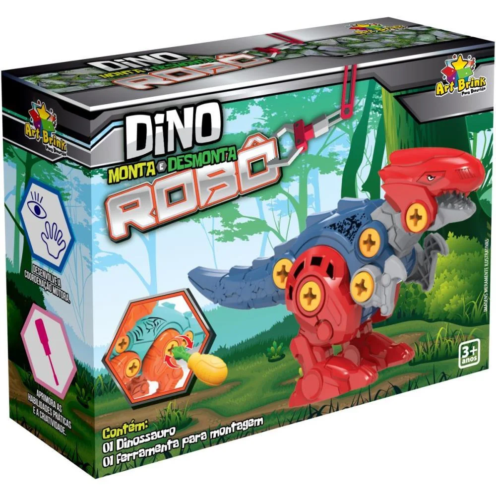 Brinquedo Para Montar Dinossauro Monta E Desmonta (S Art Brink - imagem 7