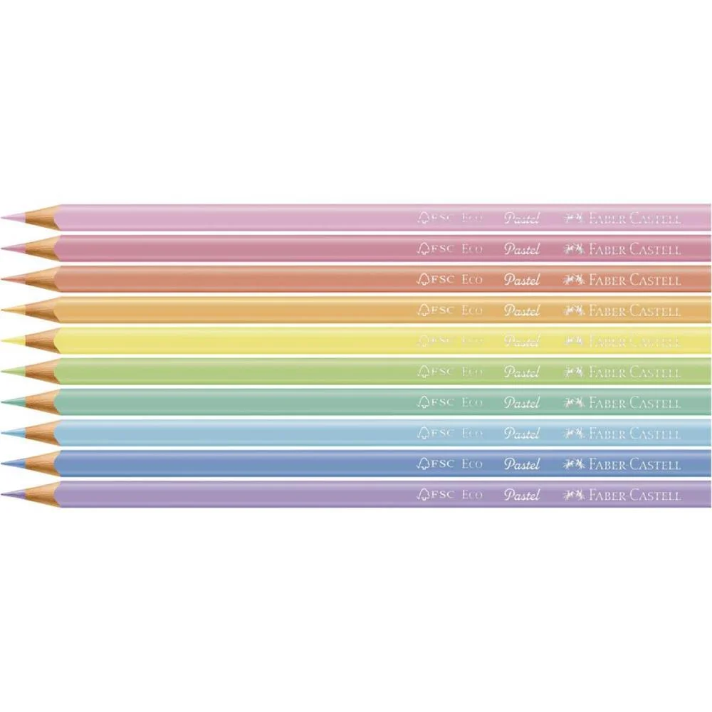 Lapis De Cor Triangular Ecolapis Tons Pastel 10 Cores Faber-Castell (Pct.c/12) - imagem 4