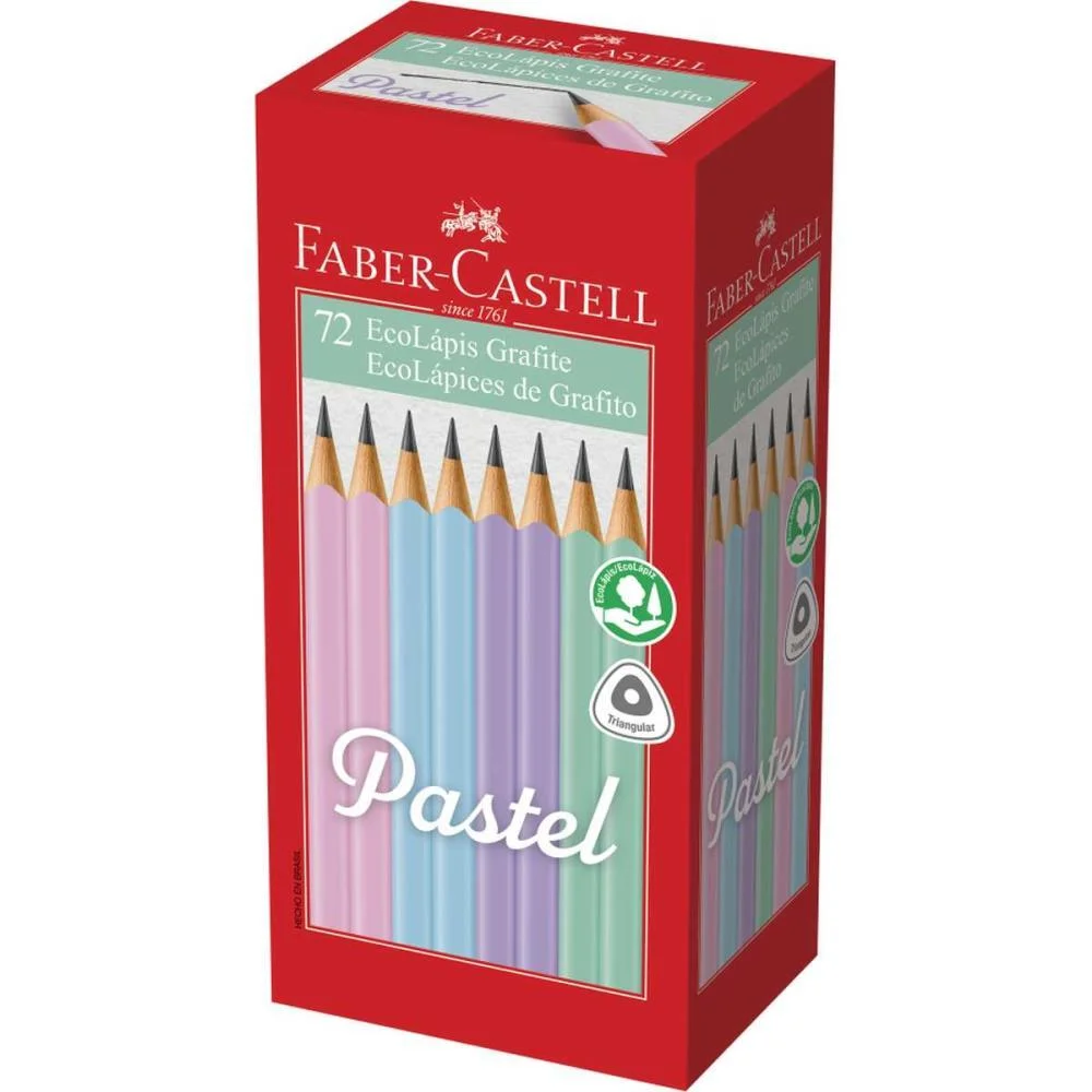 Lapis Preto Triangular Ecolapis 1205 Max Tons Pasteis Faber-Castell (Cx.c/72) - imagem 3