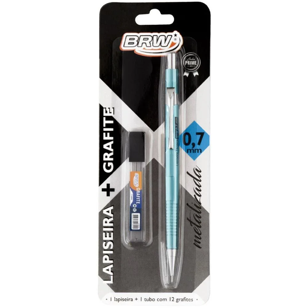 Lapiseira 0.7Mm Metalizada Azul C/Grafite Brw (Blister) - imagem 3
