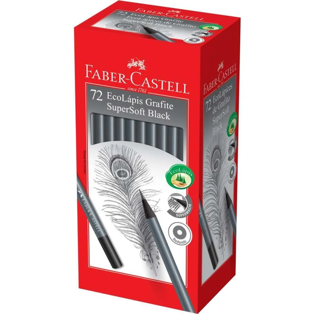 Lapis Preto Redondo Supersoft Black Faber-Castell (Cx.c/72) - imagem 2