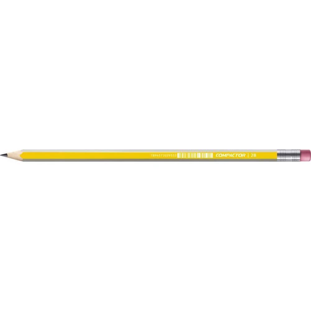 Lapis Preto Sextavado 2B C/Borracha Compactor (Cx.c/72) - imagem 4