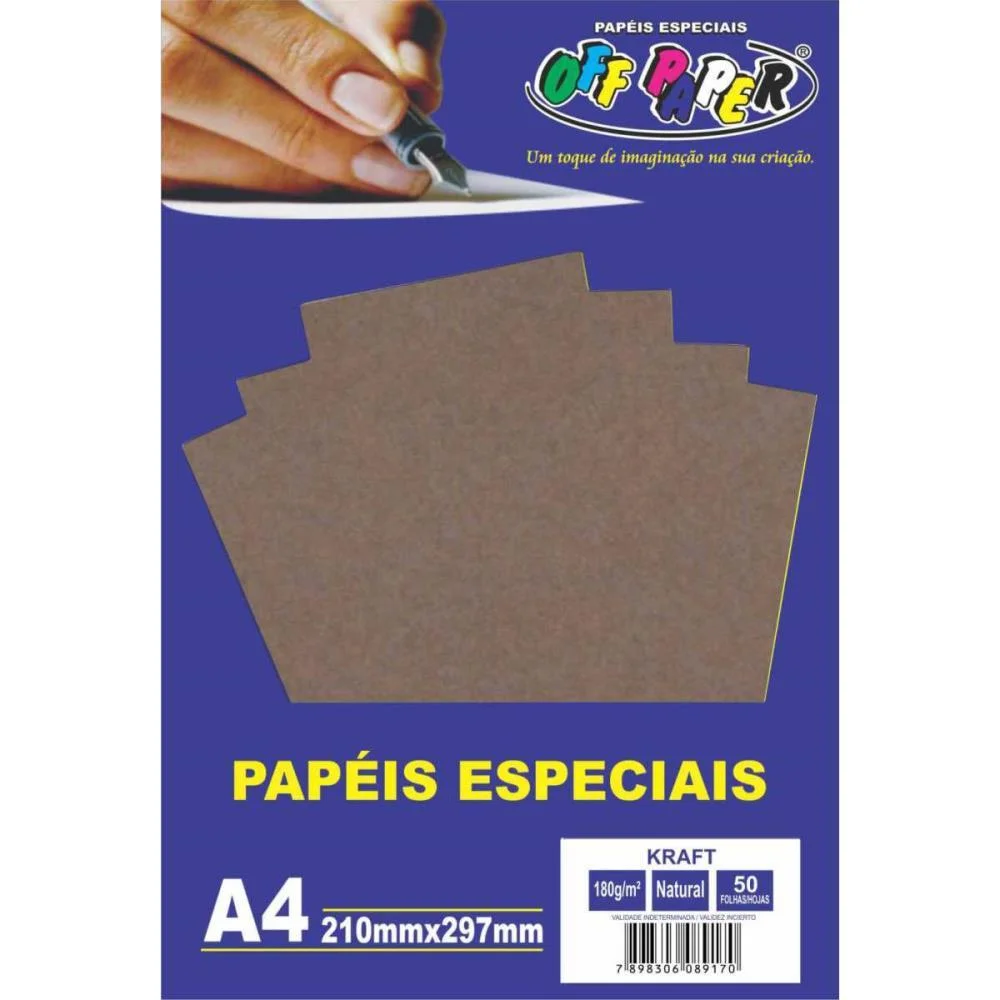 Papel Kraft Folha Kraft Natural A4 180G. Off Paper (Pct.c/50) - imagem 2