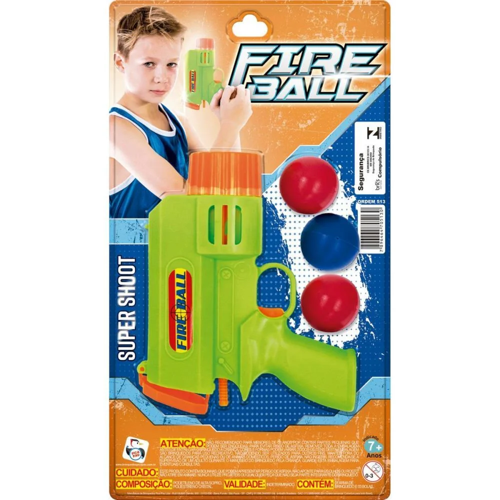 Lancador Fire Ball C/3 Bolinhas Pica Pau - imagem 4
