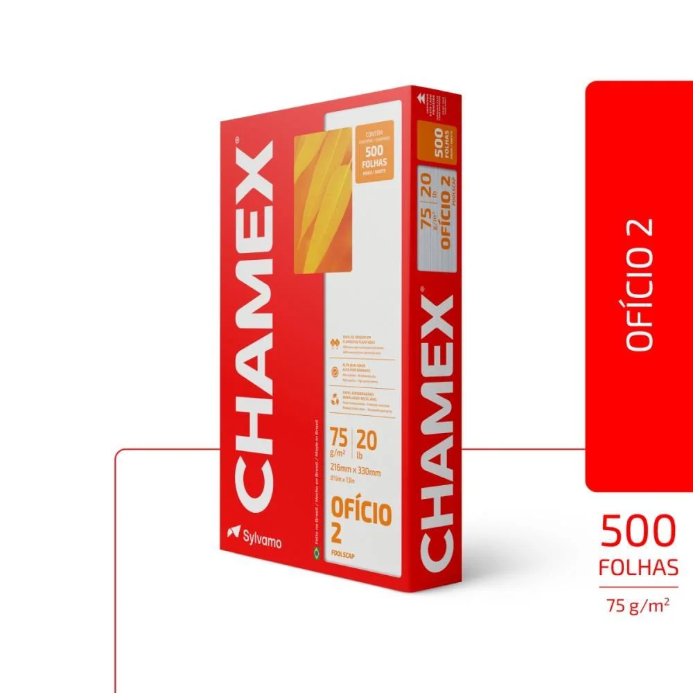 Papel Sulfite Oficio 2 Chamex 75G 500 Folhas Chamex (Pacote) - imagem 4