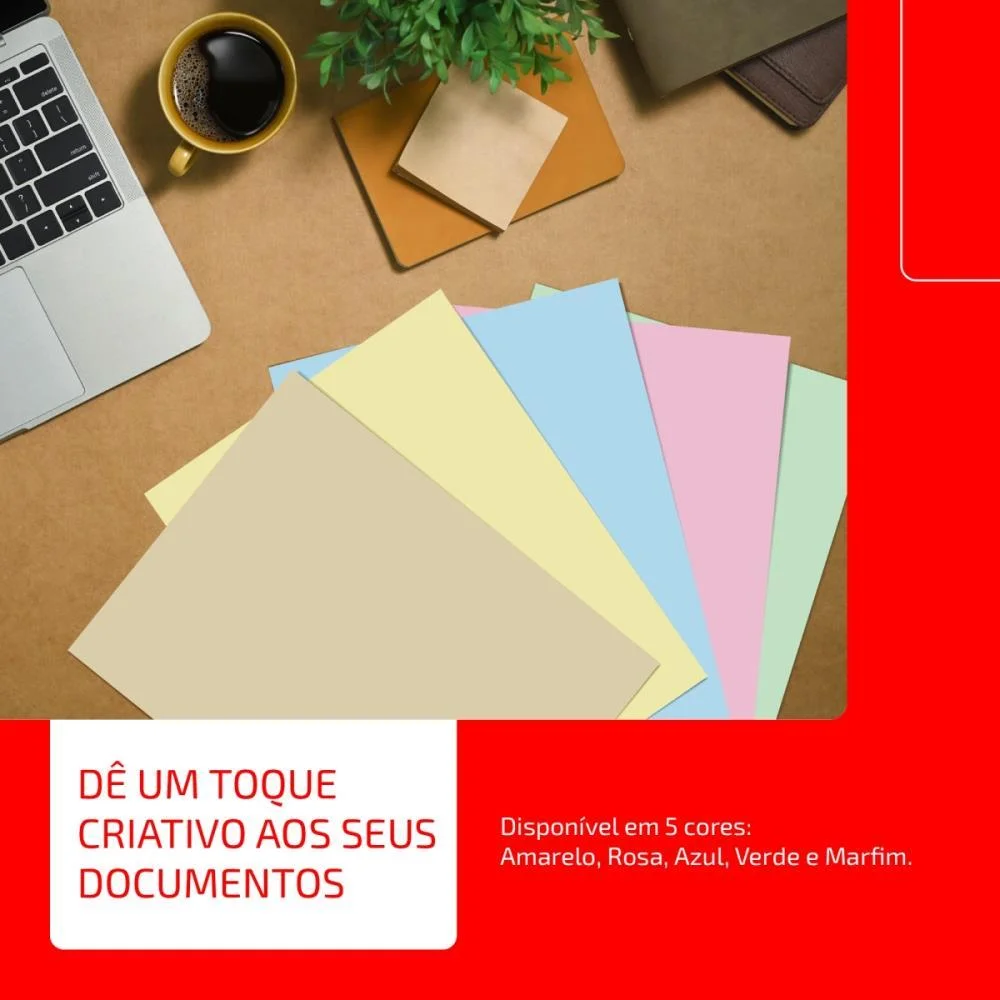 Papel Sulfite A4 Colorido Chamex 75G Azul Chamex (Pct/500) - imagem 5
