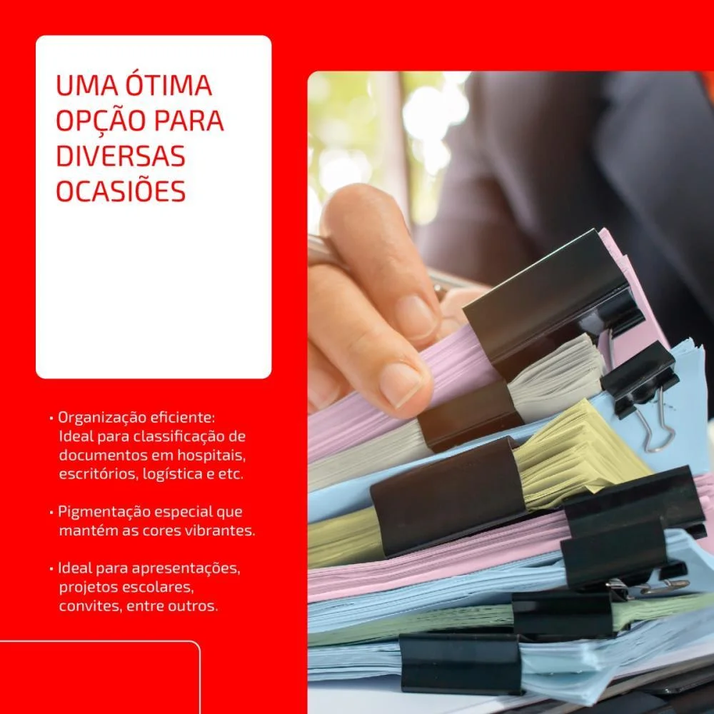 Papel Sulfite A4 Colorido Chamex 75G Rosa Chamex (Pct/500) - imagem 6