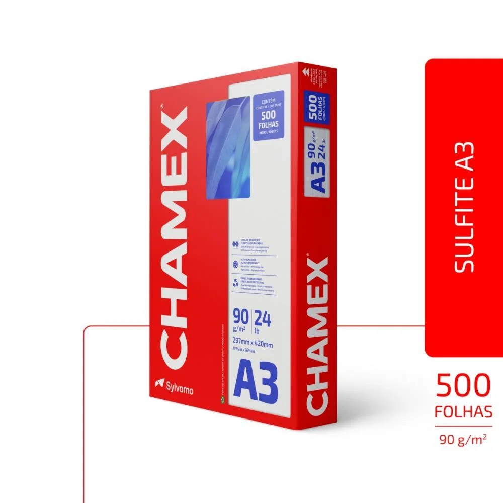 Papel Sulfite A3 Chamex Super 90G 500 Fls Chamex (Pacote) - imagem 4