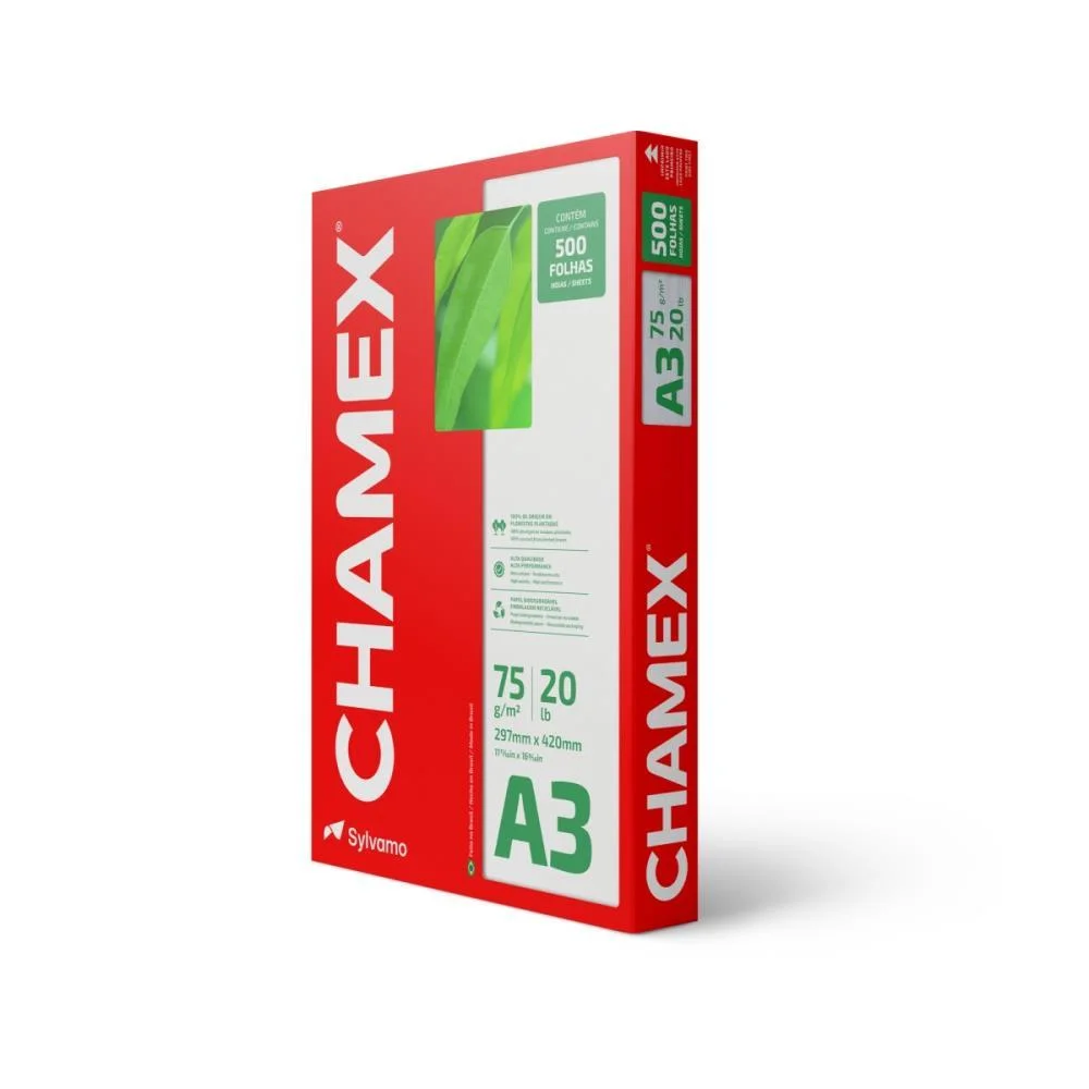 Papel Sulfite A3 Chamex 75G 500 Fls Chamex (Pacote) - imagem 3