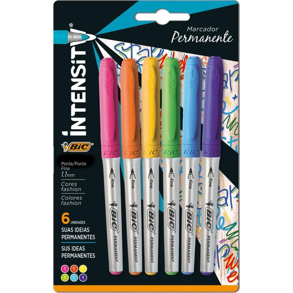 Pincel Marcador Permanente Marking 1.1Mm Colors Bic (Bl.c/06) - imagem 3