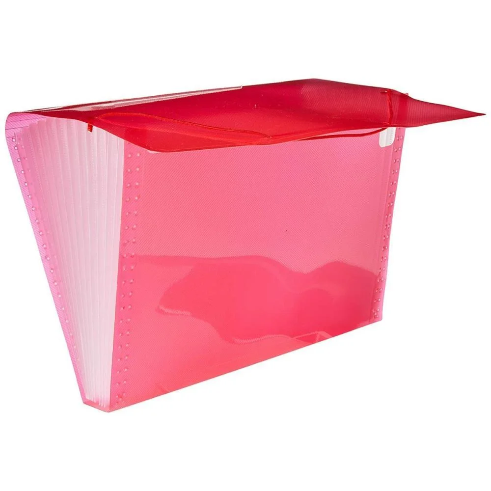 Pasta Sanfonada Plastica A4 12 Divisoes Vermelha Polibras - imagem 4