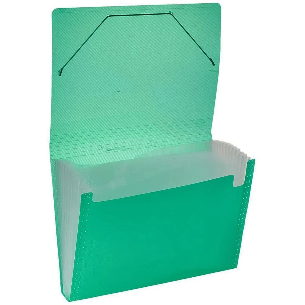 Pasta Sanfonada Plastica A4 12 Divisoes Verde Polibras - imagem 4