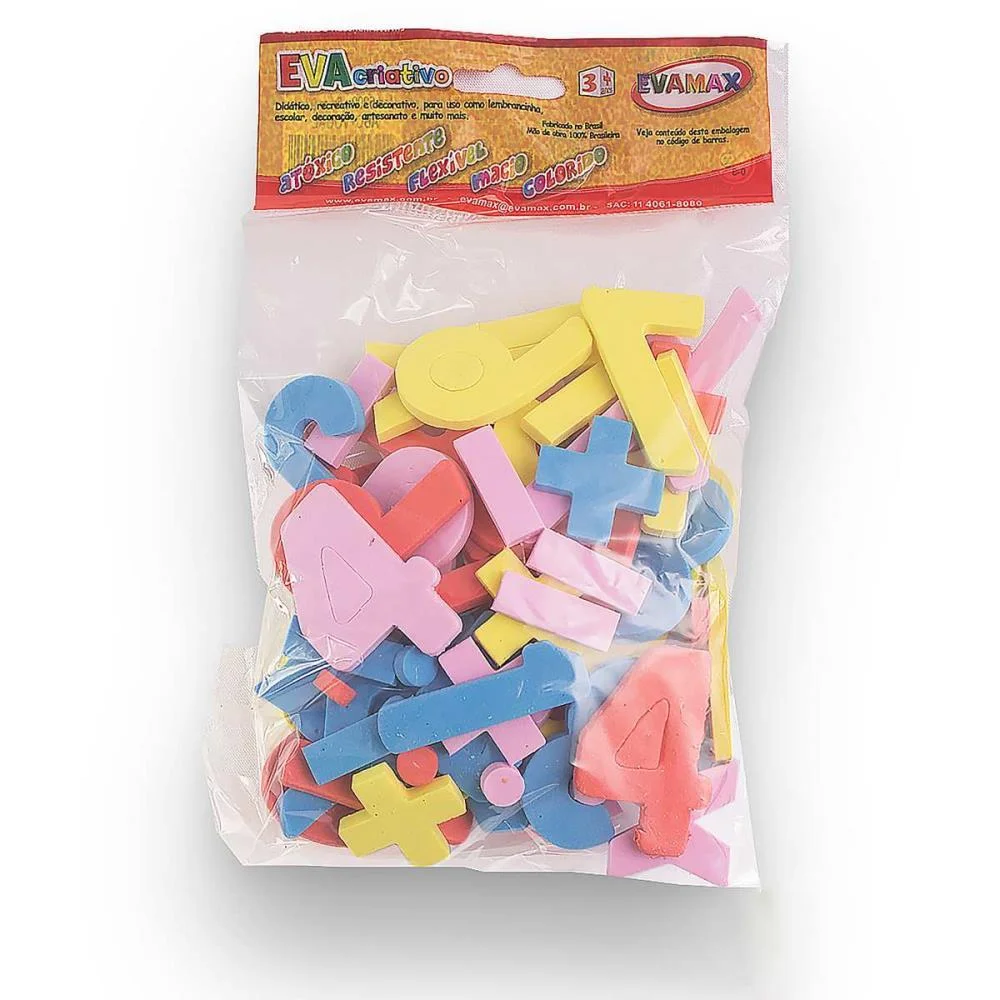 Material Didatico Eva Numeros Gd 5Mm 60Pc 5Cm. Evamax - imagem 2