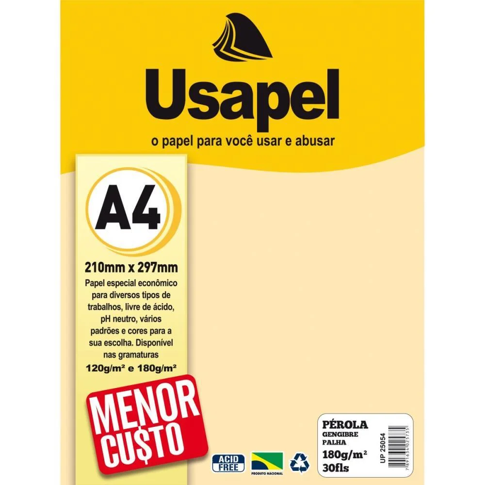 Papel A4 Perolado Usapel Gengibre 180G Filiperson (Pct.c/30) - imagem 3