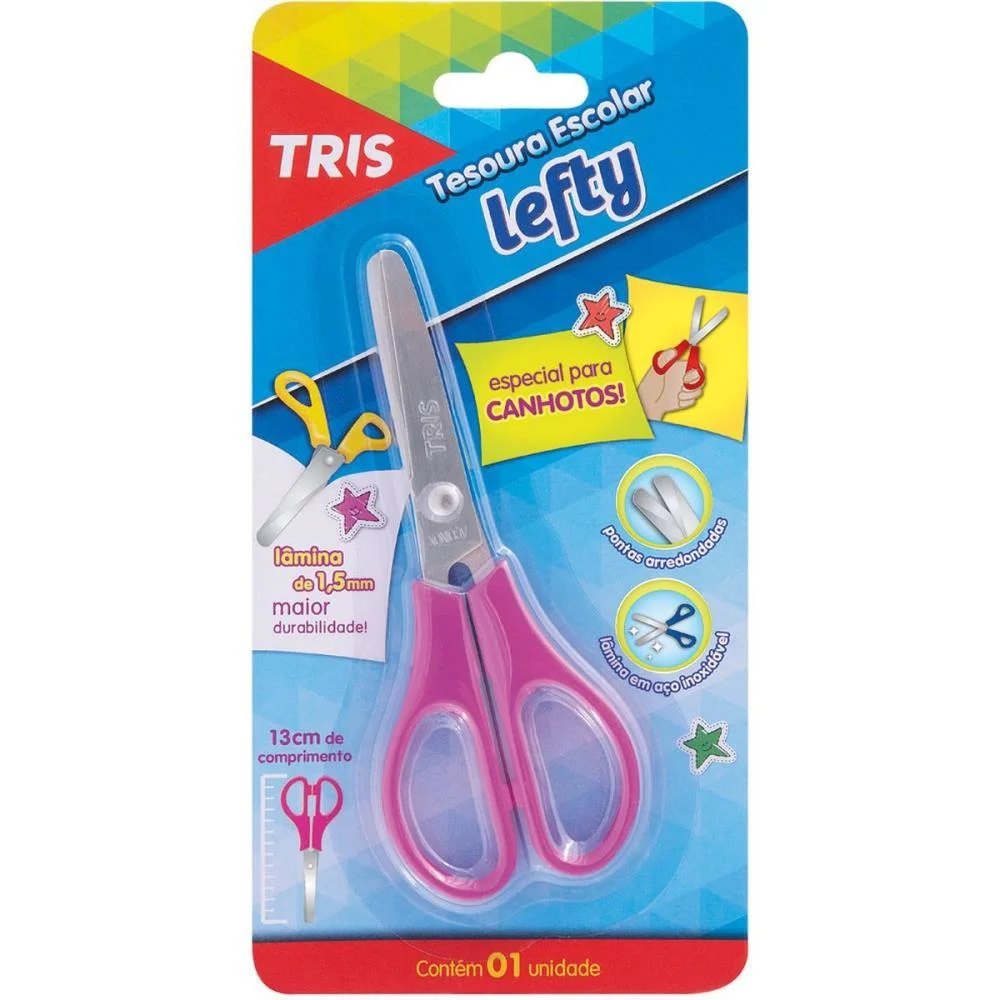 Tesoura Escolar Tris Lefty P/Canhoto 13Cm. Summit (Cx.c/12) - imagem 2
