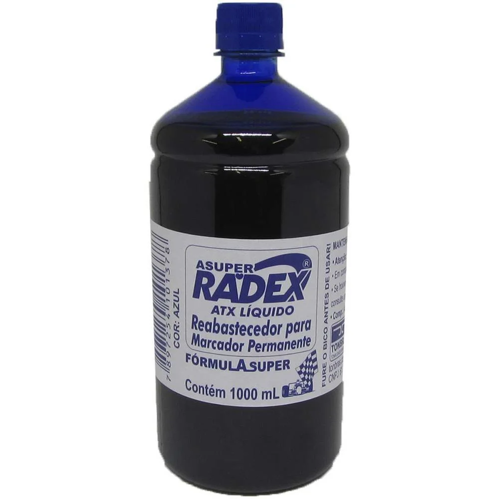 Tinta Marcador Permanente Reabastecedor 1000Ml Azul Radex - imagem 3