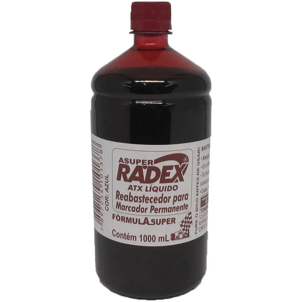 Tinta Marcador Permanente Reabastecedor 1000Ml Vermelho Radex - imagem 3