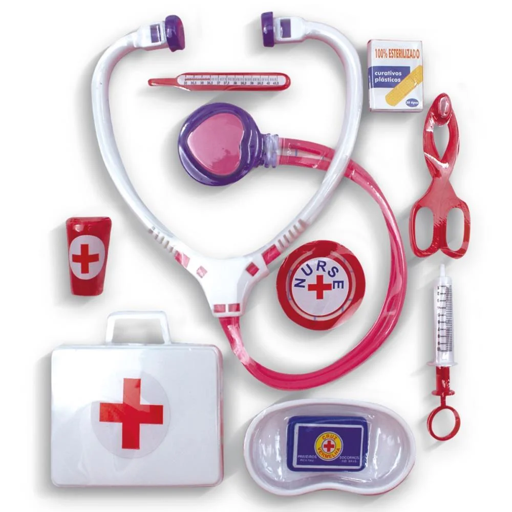 Brincando De Profissoes Kit Medico Nurse Set C/10Pcs Pica Pau - imagem 2