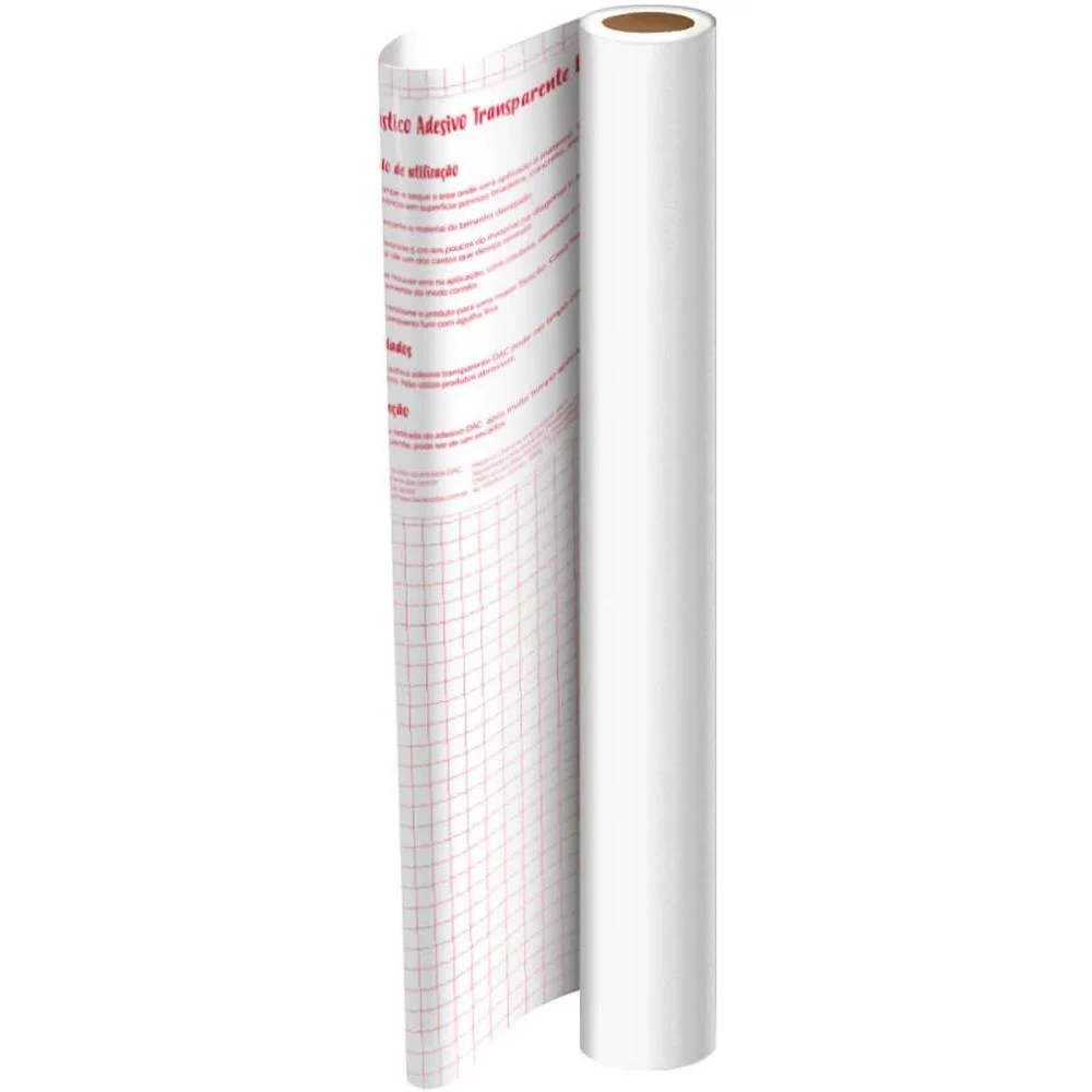 Plastico Adesivo 45Cmx10M Pvc Branco 0,08 Dac (Rolo) - imagem 2