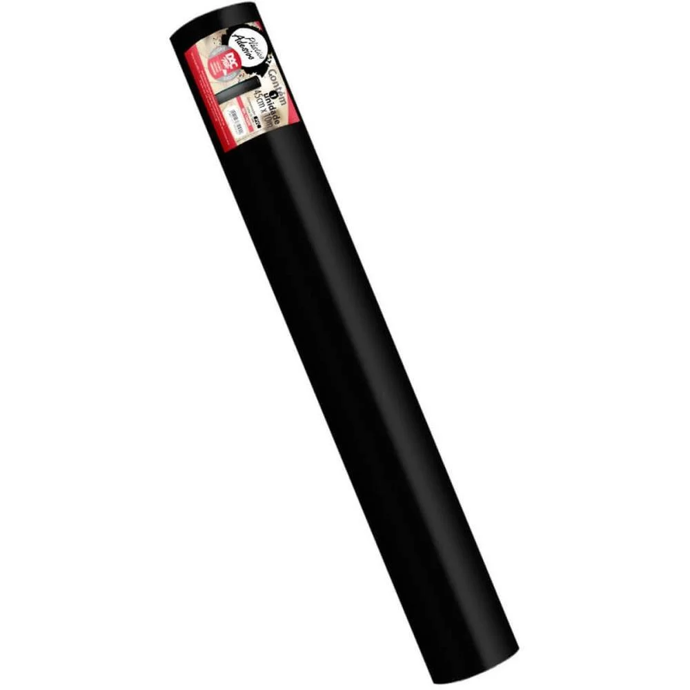 Plastico Adesivo 45Cmx10M Pvc Preto 0,08 Dac (Rolo) - imagem 4