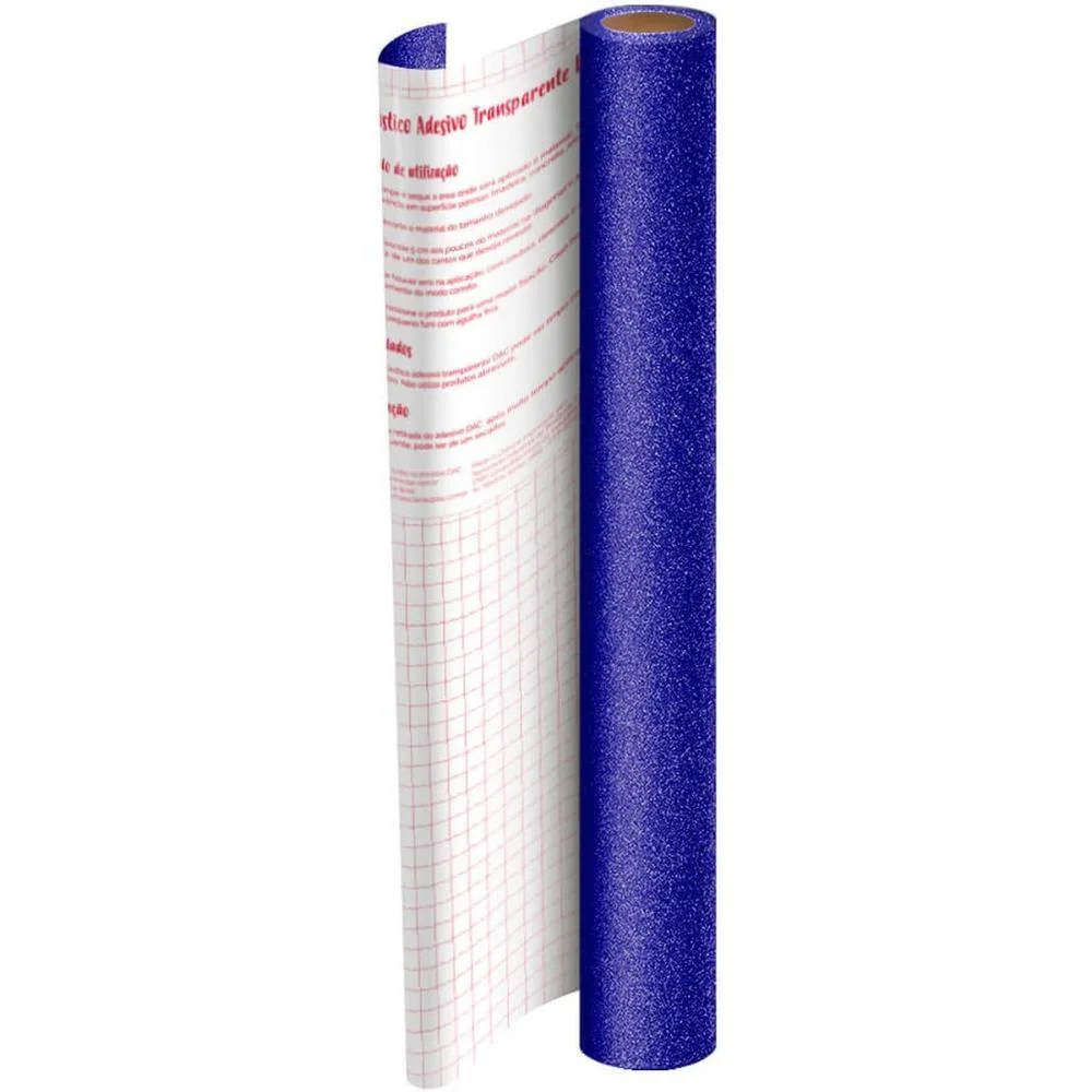 Plastico Adesivo 45Cmx10M Gliter Azul Pp 0,10 Dac (Rolo) - imagem 2