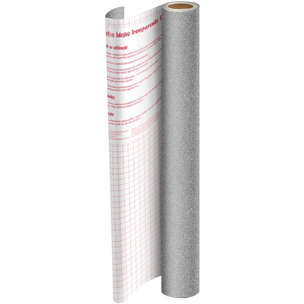 Plastico Adesivo 45Cmx10M Gliter Prata Pp 0,10 Dac (Rolo) - imagem 5