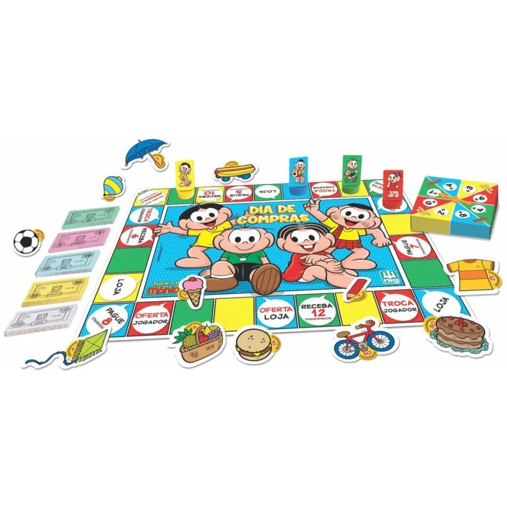 Jogo De Tabuleiro T. Da Monica Dia De Compras Nig Brinquedos - imagem 4