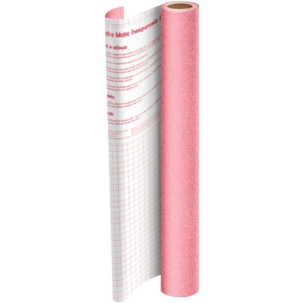 Plastico Adesivo 45Cmx10M Gliter Rosa Pp 0,10 Dac (Rolo) - imagem 5