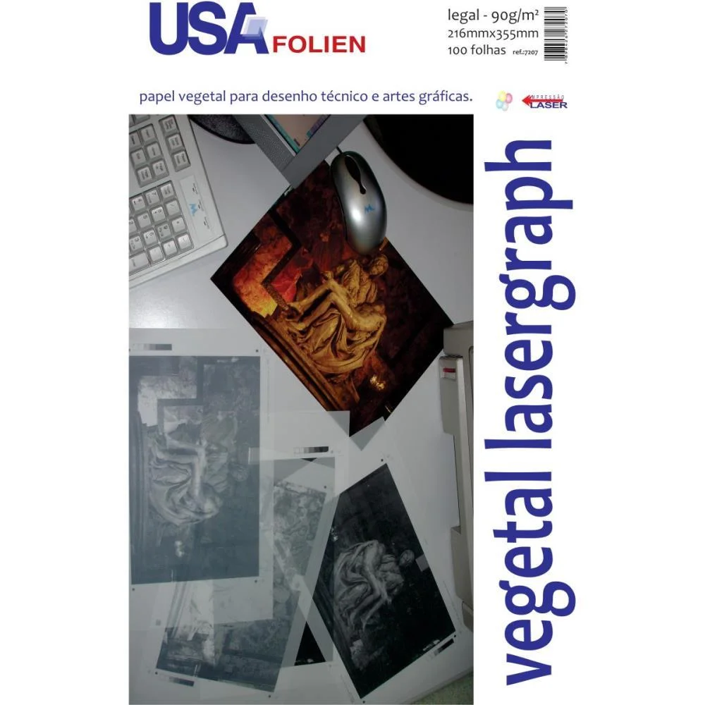 Papel Vegetal Legal 90G. 216X355Mm. Usa Folien C/ 100 Unidades - imagem 2