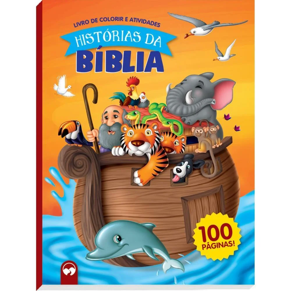 Livro Infantil Colorir Historias Da Biblia 100P Ativ. Vale Das Letras - imagem 3